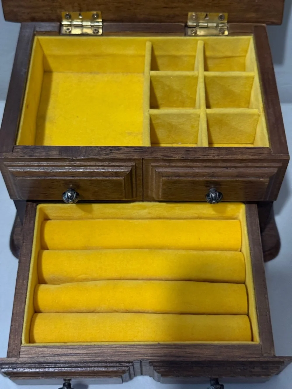 Vintage Avon Decorators Jewelry Chest 1978‎ Wood w/ Drawer & Velvet Lining